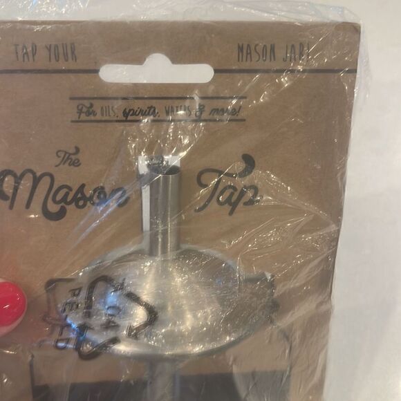 The mason tap pour spout, new with tags fits regular 8, 16, 32, oz jars. - Picture 2 of 5